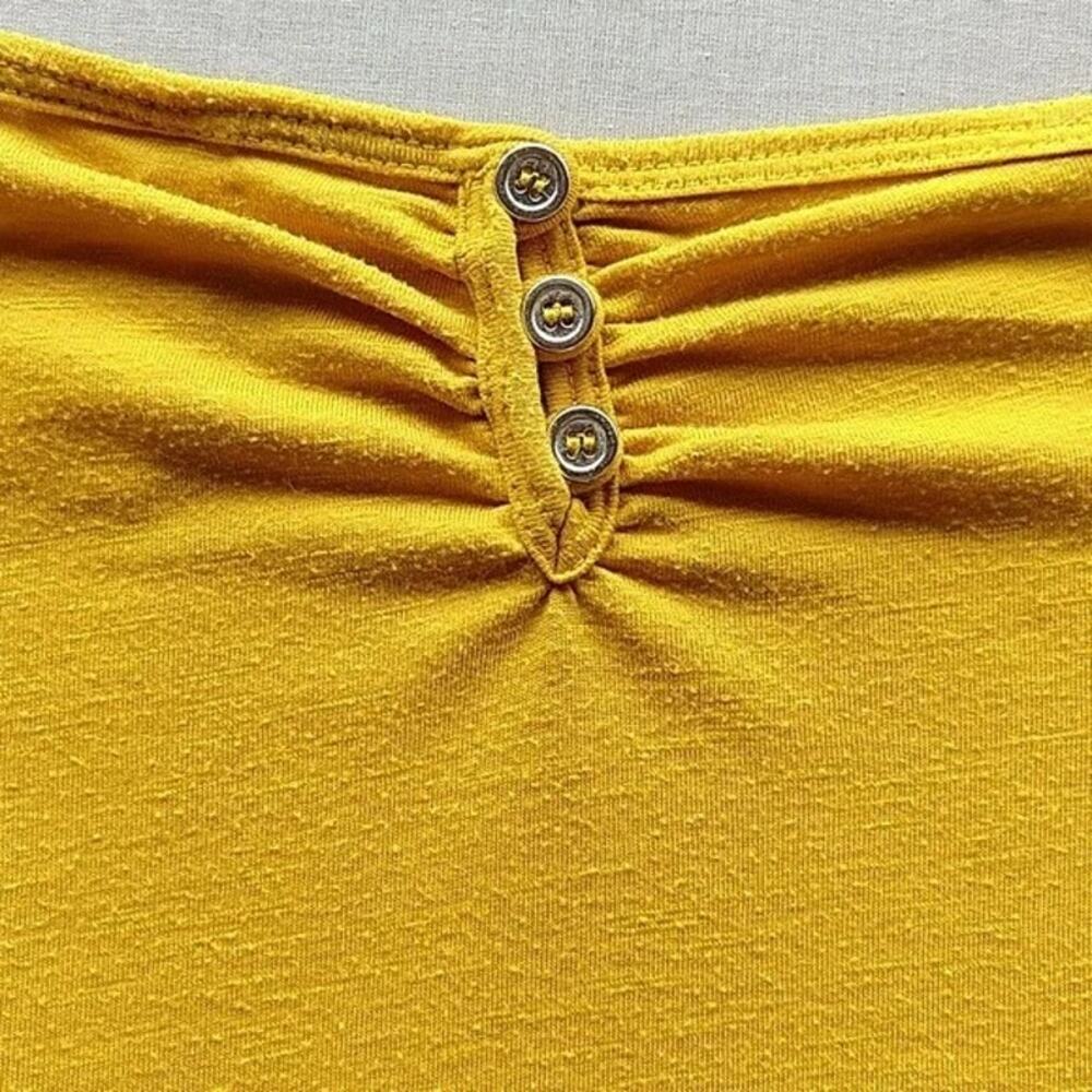 Ransom Vintage Y2K Tunic Tee Blouse L mustard yellow grey paisley graphic print - Picture 7 of 12